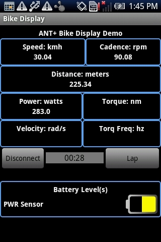 ANT+ Bike Display Demo截图6