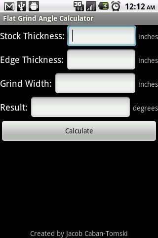 Flat Grind Angle Calculator截图1