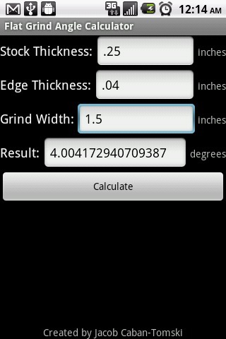 Flat Grind Angle Calculator截图2