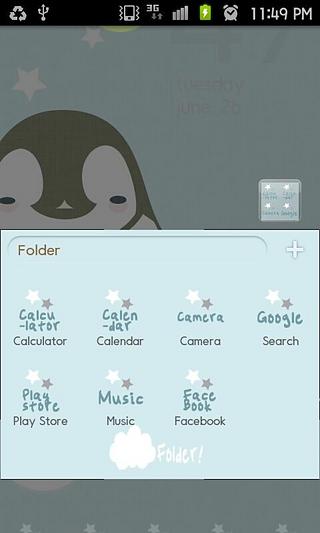 Pepe-blue GO Launcher theme截图1