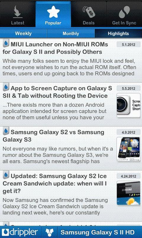 Drippler Samsung Galaxy S II HD截图2