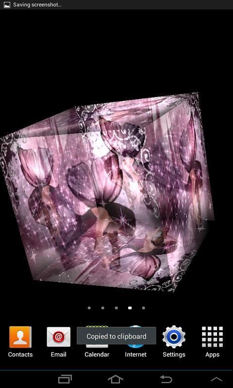 Pink Sparkling Butterfly Fairy Cube Live Wallpaper截图1