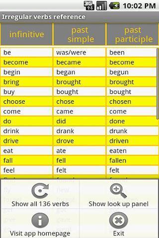 Irregular verbs reference截图2