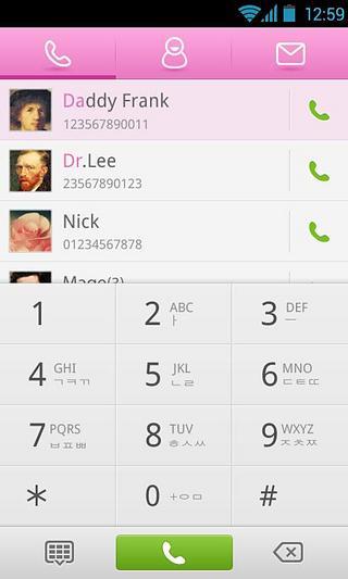 GO Contacts Pro Pink Theme截图3