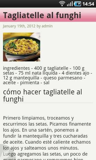 Recetas De Cocina Italiana截图1