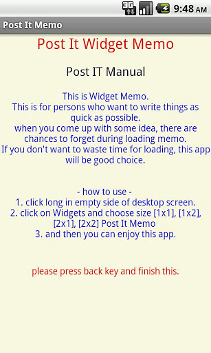 Post It Memo (Widget)截图2