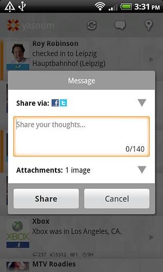 yasoom (Facebook,Twitter,4sq)截图6