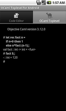 OCaml Toplevel for Android截图