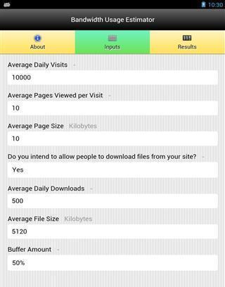 Bandwidth Usage Estimator截图1