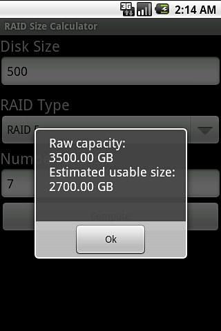 RAID Size Calculator截图1