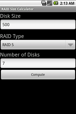 RAID Size Calculator截图2