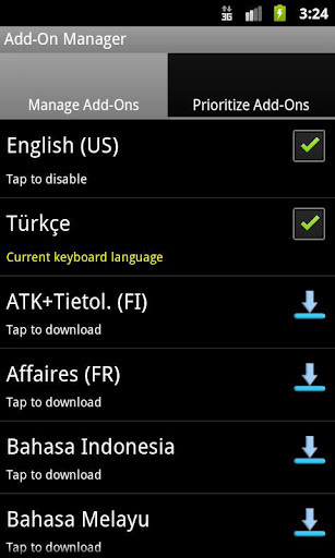 Turkish/T&uuml;rk&ccedil;e Adaptxt Add-On截图2