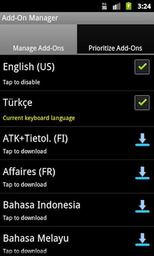 Turkish/T&uuml;rk&ccedil;e Adaptxt Add-On截图