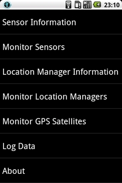 Sensor and GPS Monitor截图