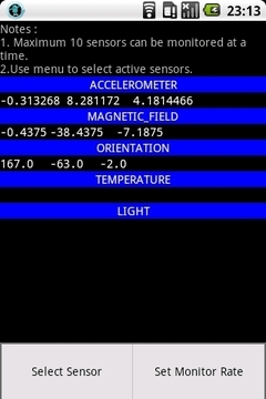 Sensor and GPS Monitor截图