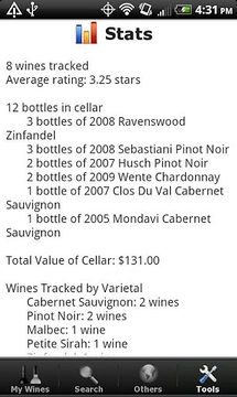 葡萄酒 - 名单，评定与酒窖截图