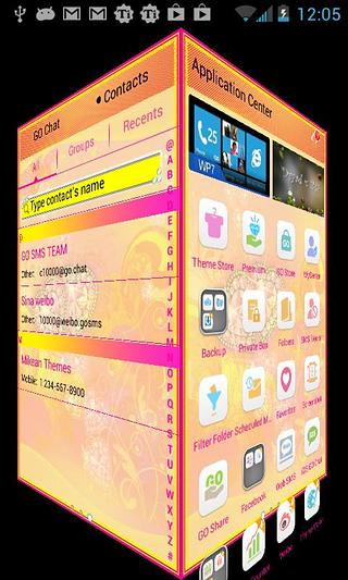 Diamond Flowers Theme 4 GO SMS截图1