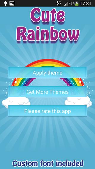 GO Keyboard Cute Rainbow Theme截图1