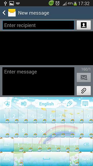 GO Keyboard Cute Rainbow Theme截图2