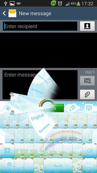 GO Keyboard Cute Rainbow Theme截图4