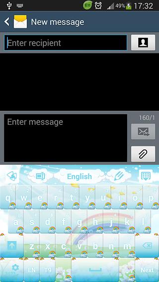 GO Keyboard Cute Rainbow Theme截图5