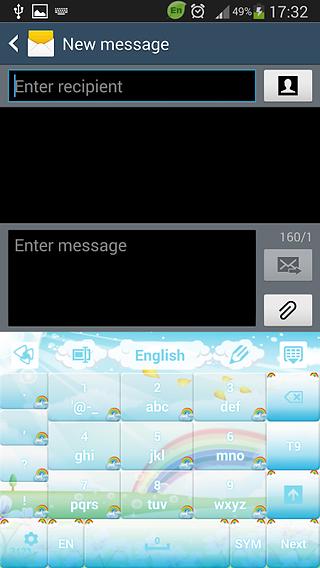 GO Keyboard Cute Rainbow Theme截图6