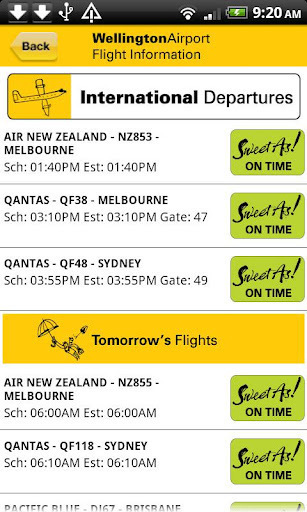 Wellington Airport Flight Info截图2