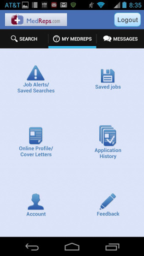 MedReps Mobile Job Search App截图1