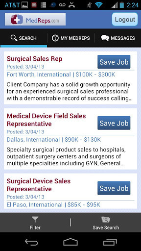 MedReps Mobile Job Search App截图3