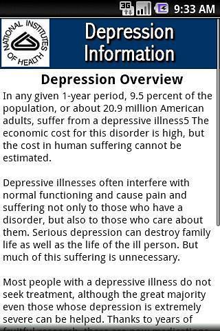 NIH Depression Information截图2