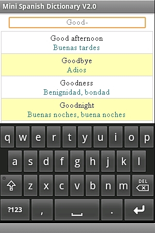 Mini Spanish Dictionary截图2