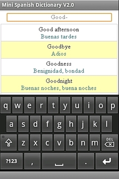 Mini Spanish Dictionary截图