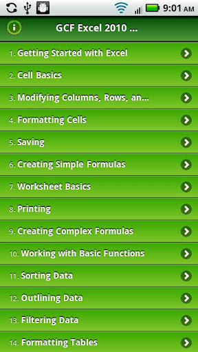 GCF Excel 2010 Tutorial截图2