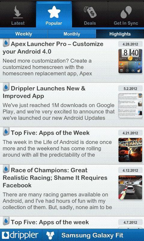 Drippler Samsung Galaxy Fit截图1