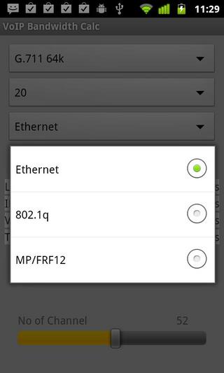 VoIP Bandwidth Calc截图2