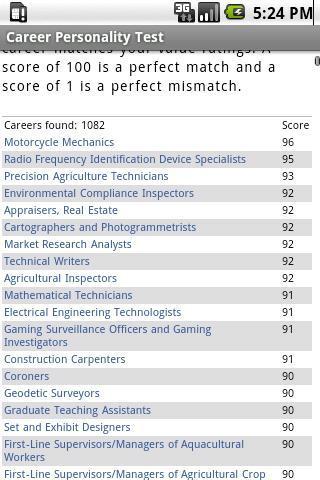 Career Personality Test截图4