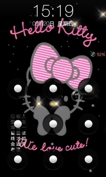 九宫Hello Kitty锁屏截图