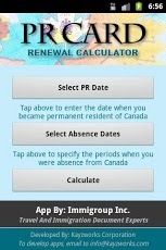 PR Card Renewal Calculator截图1