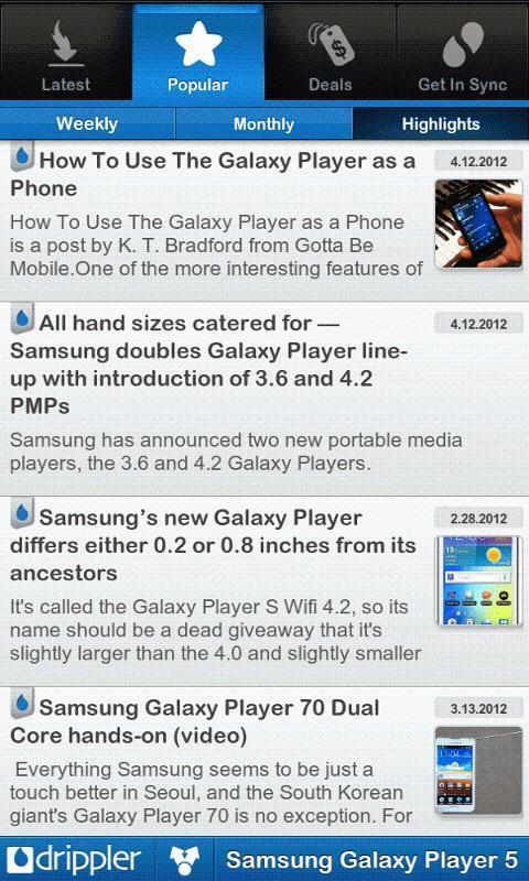 Drippler Samsung Galaxy Player 5截图2