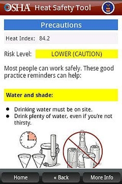 OSHA Heat Safety Tool截图