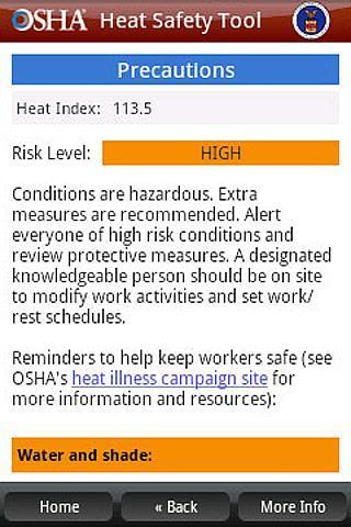 OSHA Heat Safety Tool截图3