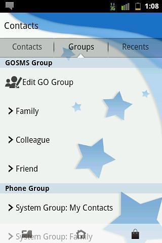 Go SMS Theme Blue Stars截图4