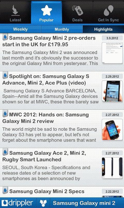 Drippler Samsung Galaxy Mini 2截图4