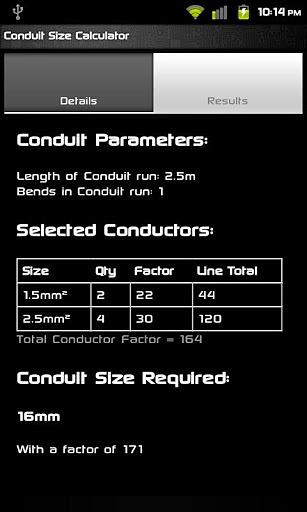 Conduit Calc截图2