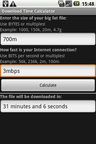 Download Time Calculator截图1