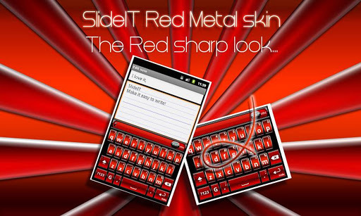 SlideIT Red Metal Skin截图2