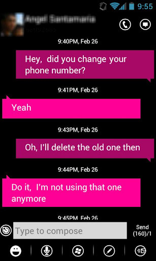 GOSMS WP7的粉红主题免费截图4