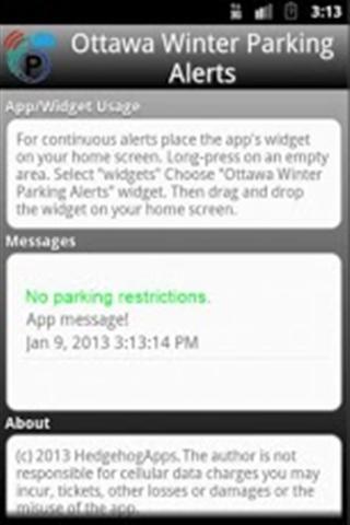 Ottawa Winter Parking Alerts截图2