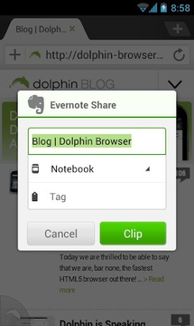 Dolphin: Evernote Add-on截图