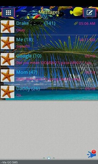 GO SMS THEME/tropicalbeach截图3